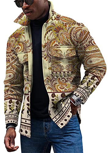 KONG JIMFAN Herren Winterjacke Hochwertige Winterjacken Herren Hemd Weiß Winter Jacket Men Anzüg Tshirt Jacke Herren Vintage Winterjacke Business Hemden Herren Herbst Jacke Herren(Brown,S)