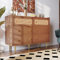 kubeier Kommode Nussbaum mit 6 Schubladen H90/B120/T40 cm, Sideboard Wohnzimmer, Kommode Schlafzimmer Küchekommode Freistehender Schrank Buffetschrank Beistellschrank Küchenmöbel