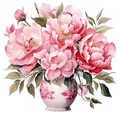 GRAZDesign Wandtattoo Blumen Pfingstrosen Wandaufkleber Wanddeko für Schlafzimmer Wohnzimmer - 31x30cm