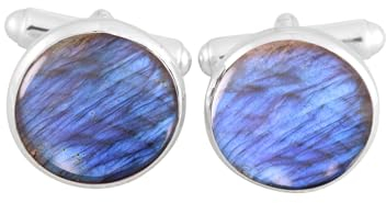 Labradorit-Manschettenknöpfe, Sterlingsilber-Manschettenknöpfe, Herren-Manschettenknöpfe, Brautvater, Trauzeugen-Manschettenknöpfe, Edelstein-Manschettenknöpfe, mittelgroß, Edelstein, Labradorit,