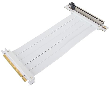 PCIE 4.0-Riser-Kabel, für RTX 4090 RX 7000, Schwarz, 16 X Abgeschirmtes Flexibles 90-Grad-GPU-Riser-Hochgeschwindigkeitskabel, mit PCI-Express-Anschluss (WHITE)