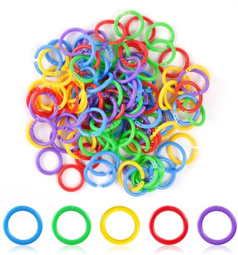 Xinjoduz 100 Stück Karteikarten Ringe Heftringe Bunt Ringbuch Ringe Kunststoffringe Plastikringe Zum Basteln Kunststoff Buchbinderinge Bücher Ringe Heftringe Loseblatt Verbinder Ringe Für Scrapbook