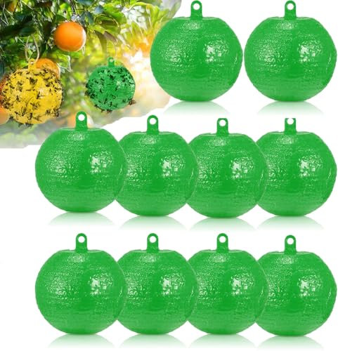 Boule Anti Mouche Boule De Piège À Mouches Suspendue, Boule Collante Anti Mouche Pièges À Insectes, Attrape-Mouches À Fruits, Attrape-parasites Extérieur, Pour De Cours, Vergers (Vert 10pcs)
