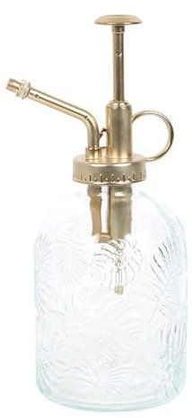 Pacific Giftware Botella pulverizadora de plantas de vidrio con diseño vintage con bomba de plástico ajustable para plantas de interior y suculentas, herramienta de riego y decoración del hogar, 7
