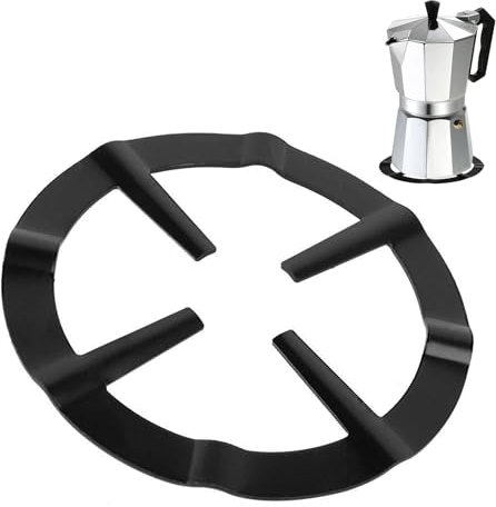 Vierone Cast Iron Universal Mocha Pot Stand Gas Ring Reducer, Black, Round, 13.3cm, Trivet