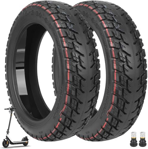 VOLOHAS 10 Zoll Offroad Reifen 10x2,30-6,5 Tubeless Reifen für NIU KQi2/KQi2 Pro Elektroroller Vorne/Hinten Verschleißfester Vakuumreifen Ersatzräder Selbst Reparierbar Pannensicher (2 Stück)