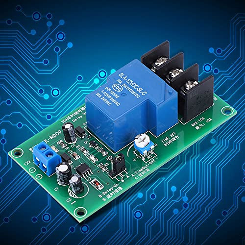 Módulo de relé de Sincronización NE555 12 V CC, Rango de 0,1, 5 Segundos, Placa de Temporizador de Retardo para Retardos de Tiempo, Modos A o B con Indicadores Rojos o Verdes,