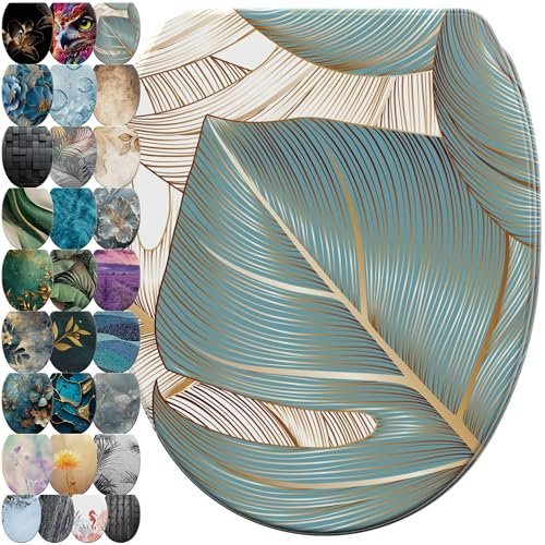 Sanilo WC Sitz mit Absenkautomatik & Schnellverschluss, Toilettendeckel per Knopfdruck abnehmbar, einfache Montage von oben (Beautiful)