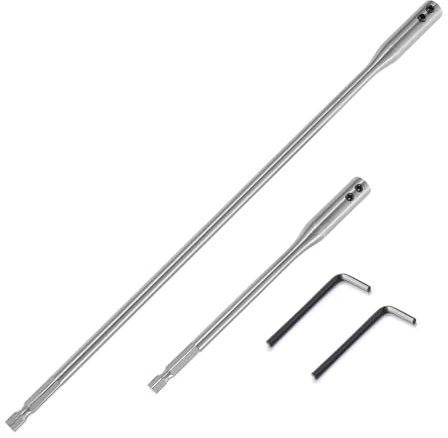 Saipe 4 Pieces 1/4 Extension Bit Set, Wood Spade Drill Bit Extension 6 and 12 Inch with 2 Pieces Key, High Carbon Steel Drill Bit Holder for Wood Turners Furniture Carpentry and Construction