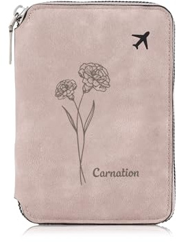 Amsgedhie Custodia per passaporto : Organizzatore passaporto - Portafoglio passaporto personalizzato nome - Borsa essenziale viaggio - Porta passaporto - Regali viaggio amici e parenti (Rosa-2)