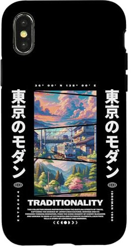 Japanischer Retro 90er Jahre Vintage Tokyo City Japan View Hülle für iPhone X/XS