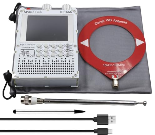 Koolenry DP-666 TEF6686 Radio TEF6686 High Sensitivity Full Band Radio 2.8 Inch IPS Touch Screen FM AM LW MW SW Shortwave White