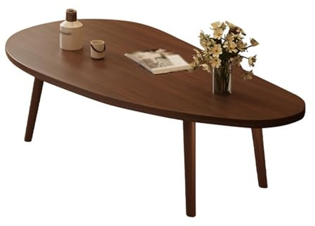 Table Basse Pas Cher Forme Manguier Style Vintage Épaissi Panneau en Bois Artificiel Coffee Table Plateau Large Pieds en Bois Massif Tables de Salon Stable et Résistant pour Salon, Bureau(70*40*60cm)