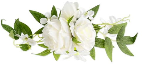 Lotsdonxia Pre-Made White Flower Cake Topper, Elegant Wedding Cake Decorations, Ready-to-Use Dessert Ornaments, Floral Arrangement for Birthday Baptism Party Decor