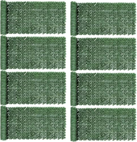 Efeu Sichtschutz Outdoor 300x100CM Balkon Sichtschutz (Grün-8 Stück) | Sichtschutz Zaun Efeu, Sichtschutz Garten, Sichtschutz Kunstpflanzen, Künstliche Blätter Wetterfest&Uv-Beständig