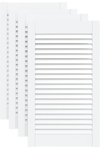 Lot de 4 Porte à Persiennes, Porte d'armoire Panneaux de Placard Garde-Robe Buffet 4 pcs blanc 69x39,4 cm pin massif