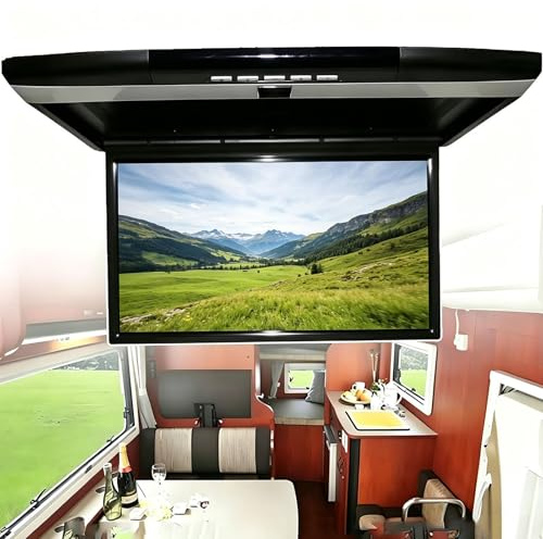 Ymnogjie 16: 9 Auto Overhead Flip down Monitor,17,3 Zoll Ultradünner Digitaler Bildschirm,1080p Video Auto Overhead Player Dachmonitor HDMI USB Sd Anschluss Und Fm Black