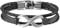 OIDEA Herren Damen Infinity Leder Armband, Unendlichkeit Symbol Manschette Kordelkette geflochtenes Lederband Legierung Armreifen, Silber schwarz