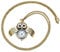 Taffstyle Damen Kinder Halskette mit Uhr Eulen Anhänger Retro Vintage Damenuhr Analoguhr Altgold Gold