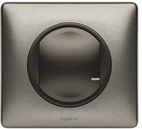 LEGRAND - Interrupteur Connecté à Option Variateur pour Installation Céliane With Netatmo - Interrupteur à Câbler - Avec Plaque - Métal Tungstène