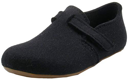 HAFLINGER Damen Hausschuh Herren Slipper Wolle Everest Focus 481056, Größe:42 EU, Farbe:Schwarz