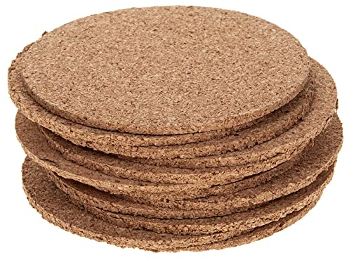 SIDCO Korkuntersetzer 12 x Glasuntersetzer Kork Gläser Untersetzer Bierdeckel rund