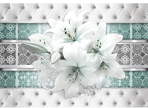 Runa Art Papier peint intissé Mural lys fleurs Moderne Toison Salon Chambre à Coucherr Salle - Tableaux Muraux Tapisserie Photo - bleu blanc 9469010b