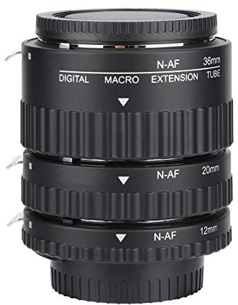 VBESTLIFE Extensione Lens Tube, Auto Focusing Macro Lens 3 Tipi di Lens 12mm+20mm+36mm Extension Lens Tube for Nikon F Mount DSLR A in Metal B in Plastic(B)