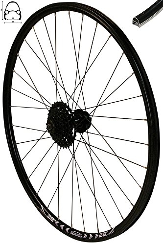 Redondo 28 Zoll Hinterrad Laufrad Felge Schwarz Disc + 9-Fach Kassette