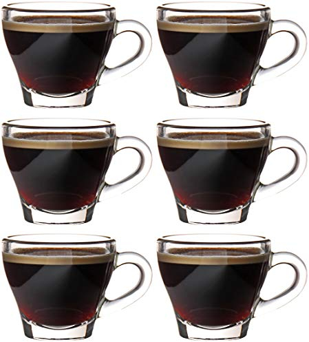idea-station tasse expresso 6 pieces, 8 cl (80 ml), Design A, tasse a cafe design, tasse en verre, service a cafe, verre cafe, set tasse a cafe