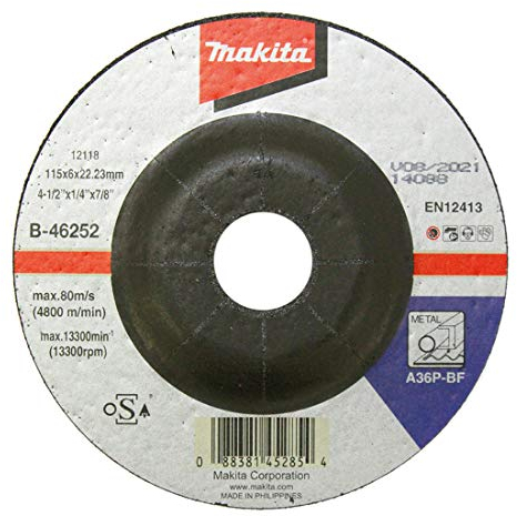 Makita B-46252 Schruppscheibe 115 x 6,0 mm, 1 Stück, für die Bearbeitung von Stahl, A36P-BF, EN12413, oSa zertifiziert