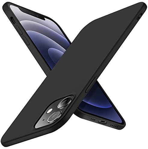 X-level Compatible with iPhone 12 Mini Case, [Guardian Serie] Ultra Thin Slim Soft Flexible TPU Bumper Matt Finish Protective Case Compatible with iPhone 12 Mini 5.4''- Black