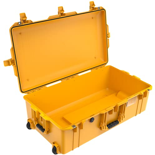 PELI 1615 Air Leichter Wasserdichter Trolley für Fotografie Ausrüstung, Wasser- und Staubdicht, 71L Volumen, Ohne Schaumstoffeinlage, Farbe: Gelb