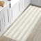 LINFKY rutschfeste Badematte Oversize Badteppich Shag Duschmatte Ultra Weicher & Wasserabsorbierender Badteppich Für Bad/Küche Waschbarer Teppich, Perfekt Für Fußmatten, Badewanne (Sahne,150 x 50cm)