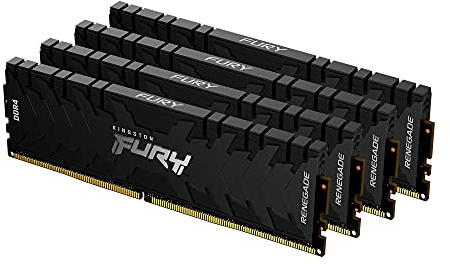 Kingston FURY Renegade 128 GB (4 x 32 GB) 3600 MHz DDR4 CL18 Desktop Memory Kit of 4 KF436C18RBK4/128