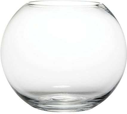 Floralcraft® 20cm Clear Glass Fish Bowl Round Centerpiece Display Vase Terrarium, Sphere Bubble Ball Flower Vase for Home Office Hotel Wedding Decoration, (Set of 2)