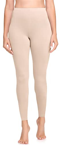 Bellivalini Leggings Damen aus Viskose Ganzjährig Bequeme Bekleidung Damen für tägliches Tragen oder Sport BLV50-147 (Beige, XXL)