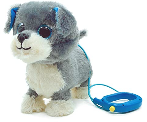 YH YUHUNG Elektrischer Hund Mit Leine der Läuft und Bellt - Interaktives Haustier Spielzeug für Kinder Ab 3 Jahren - Blau