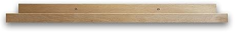 artissimo, PE6566-BL, Bilderleiste Eiche Massiv Holz 70cm, Bilderregal, Bilderboard, Wandregal, Wandboard, Regal für Bilder Photos Bücher Rahmen