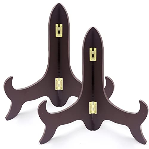 Yitexin Espositore per piatti in legno per decorazioni domestiche, cornici, cavalletti, opere d'arte (25 cm, 2 pezzi)