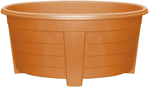 Optimal Products Long Trough/Oval/Square Plant Pot Plastic Planter Indoor Home Outdoor Garden Window Herb Flower Box (55cm Oval Planter Terracotta, 1)