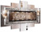 B&D XXL - Wandbilder XXL Abstrakt 150x75 cm 5 tlg Wand Deko Leinwand Grosse Bilder Groß Wanddeko Wohnzimmer Schlafzimmer Moderne Kunstdrucke - Textur Perlen Struktur Bronze Beige Glamour 020101-216