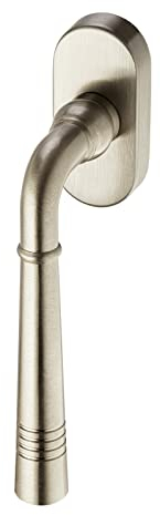 SOTECH Fenstergriff FREJA Edelstahloptik Fensterolive auf Oval-Rosette Fensterbeschlag Rasterolive Vintage mit Befestigungsmaterial