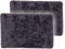 Schöner Wohnen Kollektion Badezimmerteppich 67x110 cm 2er Set – sehr Flauschige Badematte anthrazit – Deko Badezimmer Matte waschbar und rutschfest