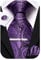 Hi-Tie Klassisches Herren-Krawatten-Set aus Seide, Einstecktuch, Manschettenknöpfe, Clipnadel, solide Streifen, Paisley-Krawatte, 4-teilig, Violett / Schwarz, M