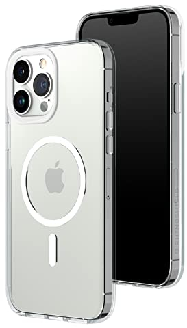 RhinoShield Clear Case kompatibel mit MagSafe für [iPhone 13 Pro Max]|Überragende Magnetstärke, Vergilbungsresistenz, Kristallklar, optimaler Schutz und personalisierbar - Weiß Kamera-Ring