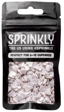 SPRINKLY - Glimmer Hearts - White - 25g