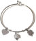 Mavi jewel bracciale donna rigido in acciaio personalizzato con pendolo campanella portafortuna quadrifoglio