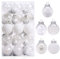 Fouriding Weihnachtskugel 30 Stück 6cm Weihnachtskugeln Klare Kunststoff Christbaumkugeln Hängende Dekoration für Weihnachtsbaumschmuck Dekoration (Weiß)