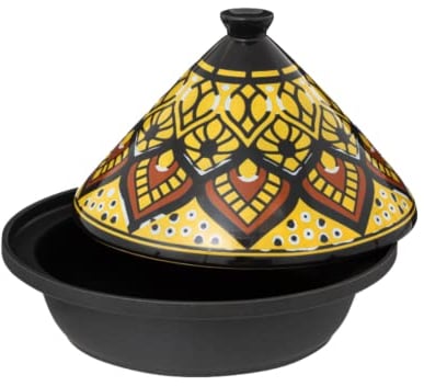 WEB2O Tajine Induction et Vitro-céramique Traditionnel INOX Jaune 30,20 x 30,20 x 23 cm